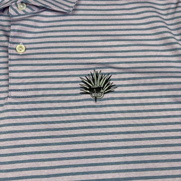 Peter Millar Mens Purple Striped Scotty Cameron Agave Man Stretch Polo Shirt XL - Picture 7 of 14